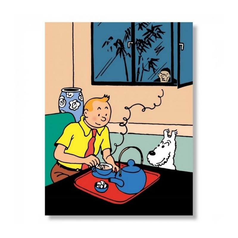 Poster - Tintin dricker te