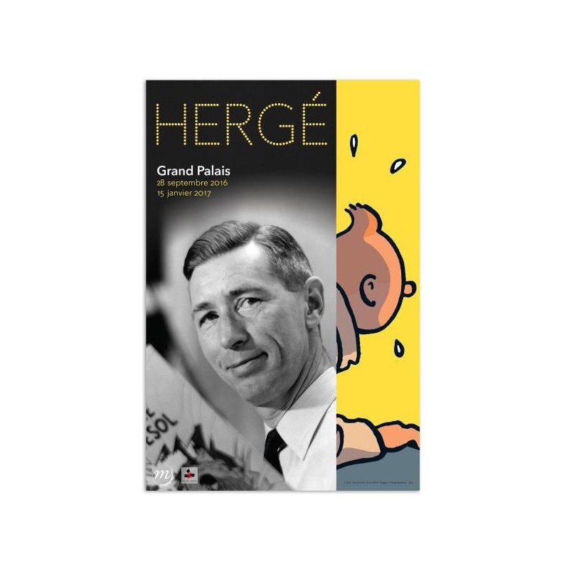 Poster - Utställningsaffisch - Hergé au grand palais