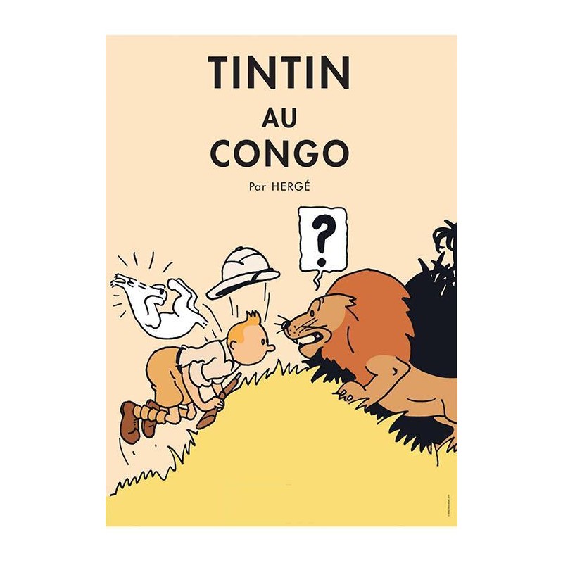 Poster - Tintin au Congo - Tintin i Kongo Originalfärger
