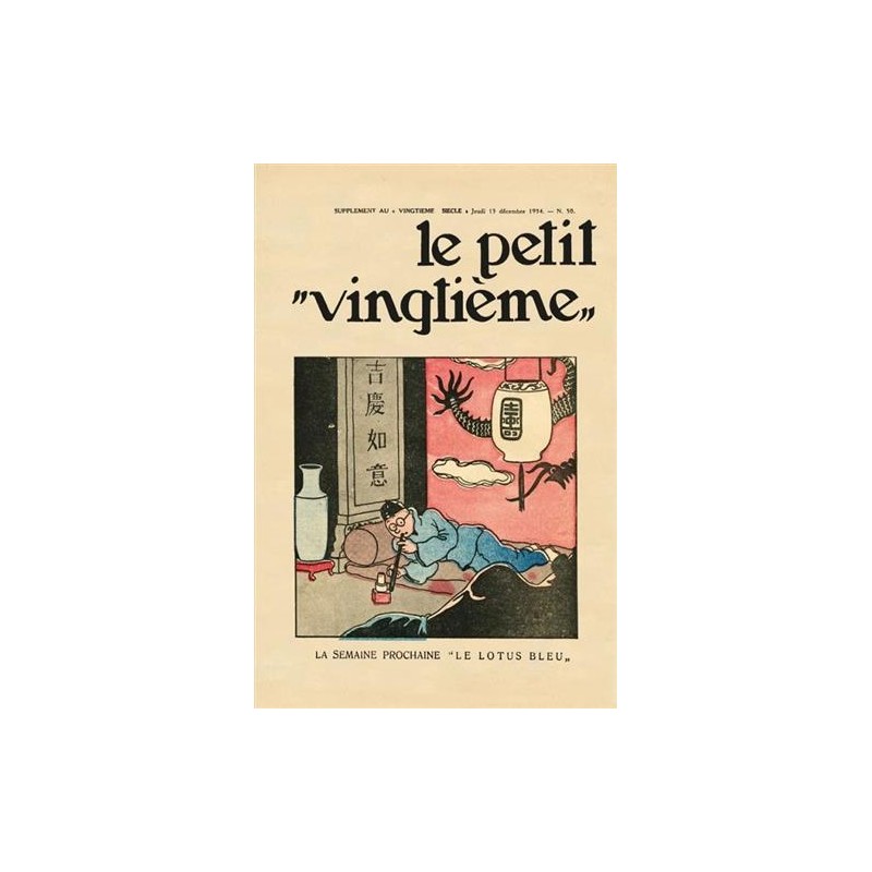 Poster - Le Petit Vingtième: Den Blå Lotus ''Tintin med opium''