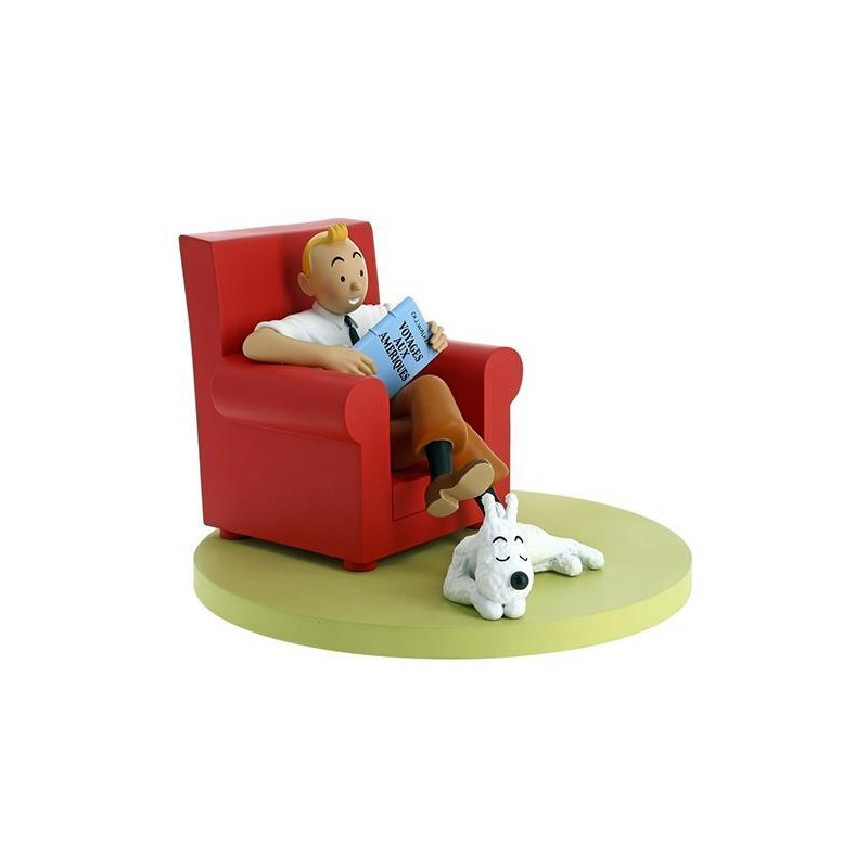 Tintin och Milou i röd stol - Resin