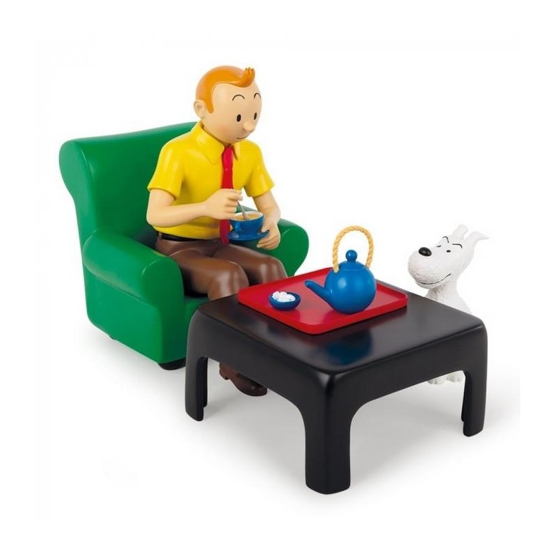 Tintin - Resin - Tintin och Milou dricker Te