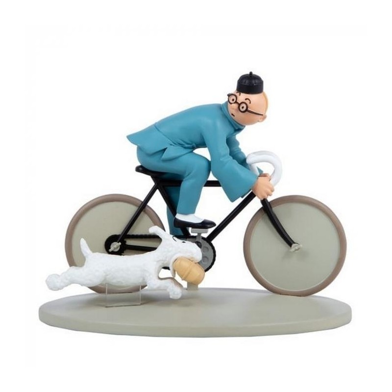 Tintin på cykel - Blå Lotus - Statyett