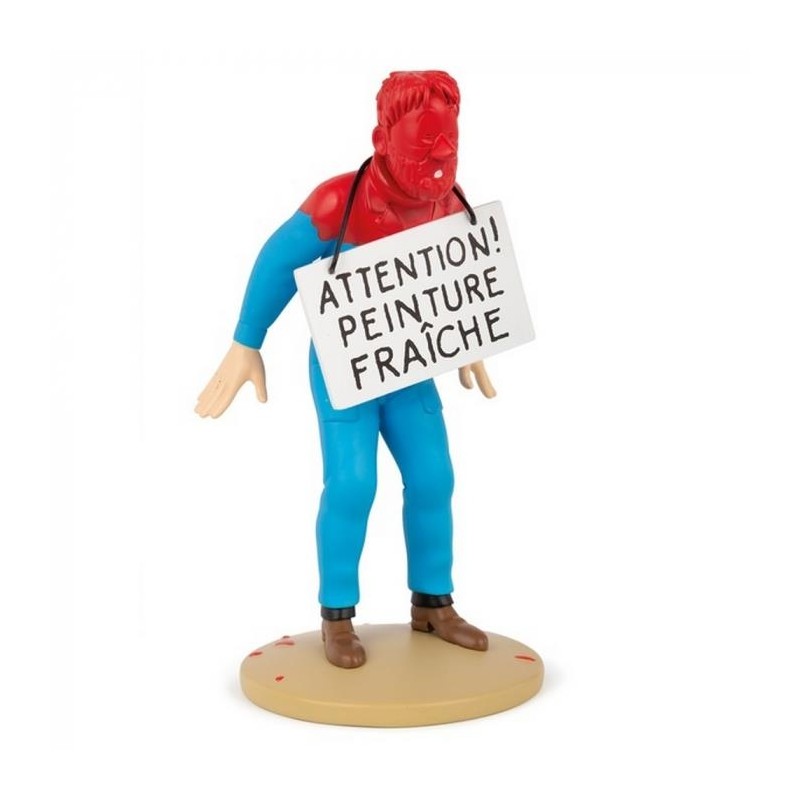 Tintin - Statyett - Haddock täckt i färg